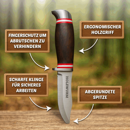 HOLZWURM Kinder-Schnitzmesser in Leder-Tasche – Bild 3