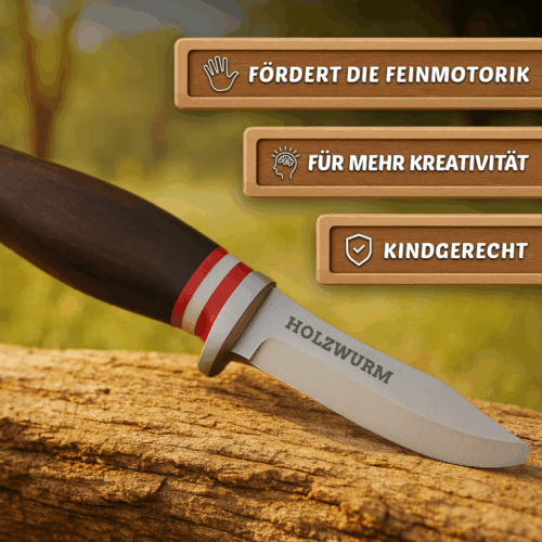 HOLZWURM Kinder-Schnitzmesser in Leder-Tasche – Bild 5