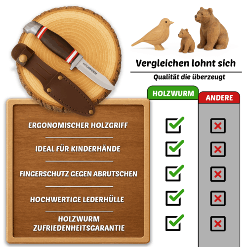 HOLZWURM Kinder-Schnitzmesser in Leder-Tasche – Bild 6